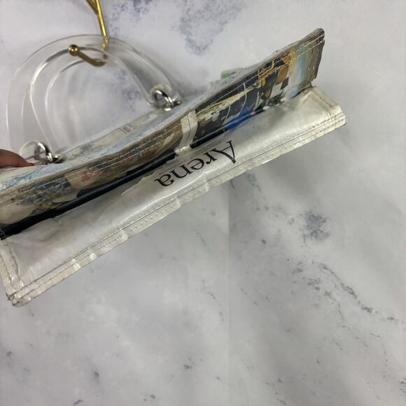 Couture Planet Nantucket Map Recycled Newspaper Tote Bag Purse Lucite Handle - Picture 9 of 14